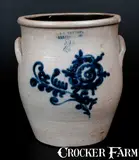 J. & E. Norton, J. & E. NORTON / BENNINGTON, VT Stoneware Jar w/ Slip-Trailed Floral Decoration, circa 1855, Stoneware