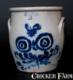 J. & E. Norton, J. & E. NORTON / BENNINGTON, VT Stoneware Jar w/ Cobalt Floral Decoration, circa 1855, Stoneware