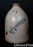 D. Weston, D. WESTON / ELLENVILLE, NY Stoneware Jug with Floral Decoration, circa 1865, Stoneware