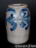 H. C. Smith, H.C. SMITH / ALEXA / D.C. Stoneware Jar w/ Cobalt Floral Decoration, circa 1835, Stoneware