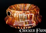 Hanks & Fish, Rare HANKS & FISH / SWAN HILL / POTTERY / S. AMBOY, N.J. Rockingham-Glazed Spittoon, circa 1850-1852, Stoneware