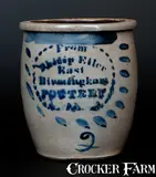 Philip Eiler, PHILIP EILER / EAST BIRMINGHAM, PA Stoneware Cream Jar, circa 1863-1873, Stoneware
