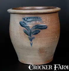 T. D. Metcalf, Rare T. D. METCALF / SUNBURY, PA Stoneware Cream Jar, circa 1880, Stoneware