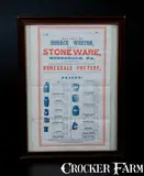 H. Weston, Rare Framed H. WESTON / HONESDALE, PA Illustrated Price List for Stoneware, Dated 1863, 1863, Stoneware