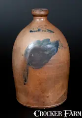 H. B. Pfaltgraff, 1 Gal. H. B. PFALTGRAFF / YORK, PA Stoneware Jug with Leaf Decoration, circa 1870-1889, Stoneware
