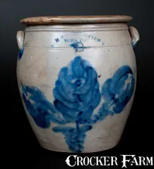 H. B. Pfaltgraff, 2 Gal. H. B. PFALTGRAFF / YORK, PA Stoneware Jar with Elaborate Floral Decoration, circa 1870-1889, Stoneware