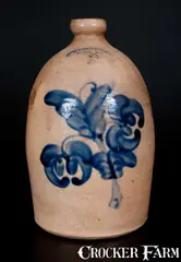 H. B. Pfaltgraff, H. B. PFALTGRAFF / YORK, PA 2 Gal. Stoneware Jug with Floral Decoration, circa 1870-1889, Stoneware