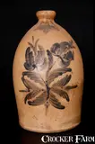 H B. Pfaltzgraff, 3 Gal. H. B. PFALTZGRAFF / YORK, PA Stoneware Jug with Elaborate Floral Decoration, circa 1870-1889, Stoneware