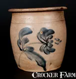 J. B. Pfaltzgraff & Co., 1 Gal. J. B. PFALTZGRAFF & CO. / YORK, PA Stoneware Cream Jar with Floral Decoration, circa 1855-1880, Stoneware