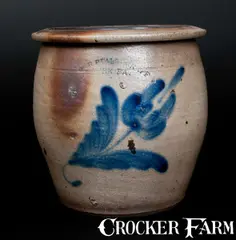 H. B. Pfaltgraff, 1 Gal. H. B. PFALTGRAFF / YORK, PA Stoneware Jar with Floral Decoration, circa 1870-1889, Stoneware