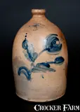 H. B. Pfaltgraff, H. B. PFALTGRAFF / YORK, PA 3 Gal. Stoneware Jug with Floral Decoration, circa 1870-1889, Stoneware