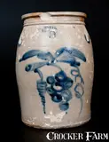 J. B. Pfaltzgraff & Co., Very Rare J. B. PFALTZGRAFF & CO. / YORK, PA Stoneware Grapes Jar, circa 1855-1880, Stoneware