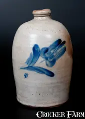 H. B. Pfaltgraff, H. B. PFALTGRAFF / YORK, PA 1 Gal. Stoneware Jug with Floral Decoration, circa 1870-1889, Stoneware