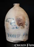 H B. Pfaltzgraff, Scarce 4 Gal. H. B. PFALTZGRAFF / YORK, PA Stoneware Jug with Stenciled Eagle and YORK, PA, circa 1870-1889, Stoneware