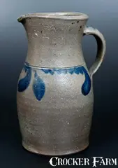 J. Eberly & Bro, Very Rare J. EBERLY & BRO. / STRASBURG, VA Stoneware Pitcher, circa 1885, Stoneware