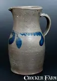 J. Eberly & Bro, Very Rare J. EBERLY & BRO. / STRASBURG, VA Stoneware Pitcher, circa 1885, Stoneware