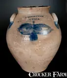 D. Roberts & Co., D. ROBERTS & CO. / UTICA, NY Ovoid Stoneware Crock w/ Floral Decoration, circa 1827-1830, Stoneware