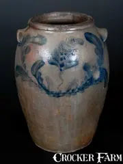 R. Btt, Scarce R. BTT / W (Richard Butt, Washington DC) Stoneware Crock, circa 1840, Stoneware