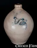 Norton & Fenton, NORTON & FENTON / BENNINGTON, Vt Stoneware Jug w/ Cobalt Leaping Rabbit Decoration, circa 1844-1847, Stoneware