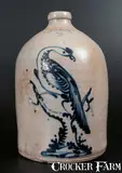J. & E. Norton, 3 Gal. J. & E. NORTON / BENNINGTON, VT Stoneware Jug w/ Pheasant Decoration, circa 1855, Stoneware
