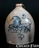William Hart, Very Rare HART'S / FULTON Stoneware Lion Jug