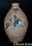 J Morton, Rare J MORTON / JORDAN Stoneware Jug w/ Star Design, mid 19th century, Stoneware