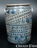 James Hamilton & Co., Exceptional JAMES HAMILTON & CO. / GREENSBORO, PA 10 Gal. Stoneware Crock w/ Profuse Decoration, circa 1875, Stoneware