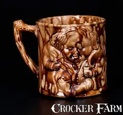 E. & W. Bennett, E. & W. BENNETT/CANTON AVENUE/BALTIMORE, Md. Rockinghamware Toby Mug, circa 1850, Rockinghamware