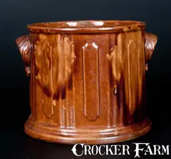 A. Cadmus, Scarce Signed A. CADMUS / SOUTH AMBOY, NJ Rockinghamware Humidor, mid 19th century, Rockinghamware