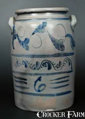 N. Cooper & Power, Extremely Rare Stoneware Crock Stamped N. COOPER & POWER / MAYSVILLE and HAMILTON / GREENSBORO, PA, circa 1860, Stoneware