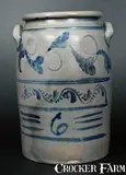 N. Cooper & Power, Extremely Rare Stoneware Crock Stamped N. COOPER & POWER / MAYSVILLE and HAMILTON / GREENSBORO, PA, circa 1860, Stoneware