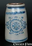 Hamilton & Jones, HAMILTON & JONES / GREENSBORO, PA Stoneware Wax Sealer with Stenciled Pinwheel Design, circa 1875, Stoneware