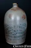 Louis P. Frobe, LOUIS P. FROBE / WHEELING, W.VA. Stenciled Stoneware Liquor Advertising Jug, circa 1875, Stoneware
