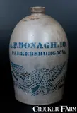 A.P. Donaghho, 2 Gal. A. P. DONAGHHO / PARKERSBURG, WV Stoneware Jug w/ Large Stenciled Eagle Decoration