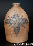 H B. Pfaltzgraff, 4 Gal. H. B. PFALTZGRAFF / YORK, PA Stoneware Jug with Cobalt Floral Decoration, circa 1870-1889, Stoneware