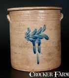 The. P.S. Co., 8 Gal. THE. P.S. CO. / YORK, PA (Pfaltzgraff) Stoneware Crock with Cobalt Floral Decoration, circa 1894-1906, Stoneware