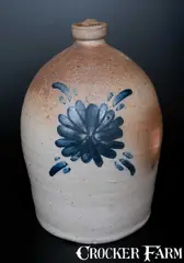 J. H. Dipple, J. H. DIPPLE / LEWISTOWN (PA) 3 Gal. Decorated Stoneware Jug, circa 1890, Stoneware
