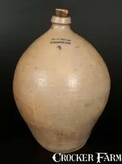 Pliny Thayer, PLINY THAYER / LANSINGBURGH 3 Gal. Stoneware Jug, circa 1841-1855, Stoneware