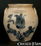 W.H. Farrar & Co., 2 Gal. W. H. FARRAR & CO. / GEDDES, N.Y. Stoneware Jar with Triple Tulip Decoration