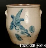 A. E. Smith, A. E. SMITH / PECK SLIP, NY 1 1/2 Gal. Stoneware Jar with Floral Decoration, third quarter 19th century, Stoneware