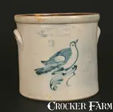 Ottman Bros. & Co., OTTMAN BROS & CO. / FT. EDWARD, NY Stoneware Crock with Bird Decoration