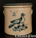 Ottman & Co., HAXSTUN, OTTMAN & CO. / FORT EDWARD, NY 2 Gal. Stoneware Crock with Bird Decoration