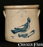 Haxstun & Co., HAXSTUN & CO. / FORT EDWARD, NY 3 Gal. Stoneware Crock w/ Bird Decoration