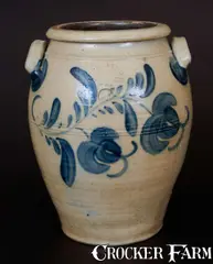 Hamilton & Co., Rare HAMILTON & CO. / GREENSBORO, PA 4 Gal. Ovoid Stoneware Crock, circa 1860, Stoneware