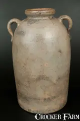 Pittman & Bro, PITTMAN & BRO / ROCK MILLS, ALA 5 Gal. Open-Handled Stoneware Lidded Jar, Alabama, circa 1880-1920, Stoneware
