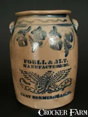 Exceptional Stoneware Eagle Crock, FOELL & ALT, / MANUFACTURERS. / EAST BIRMINGHAM. PA. by Manufacturers, circa 1860, Stoneware, sold Mar 2014