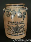 Manufacturers, Exceptional Stoneware Eagle Crock, FOELL & ALT, / MANUFACTURERS. / EAST BIRMINGHAM. PA., circa 1860, Stoneware