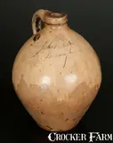 Julius Norton, Very Rare Script-Signed "Julius Norton / Bennington" Early Ovoid Stoneware Jug, second quarter 19th century, Stoneware