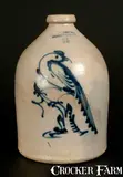 J. & E. NORTON / BENNINGTON, VT Stoneware Jug w/ Pheasant-on-Stump Decoration by J. & E. Norton, circa 1855, Stoneware, sold Mar 2014