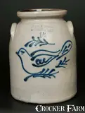 Frank B. Norton, FRANK B. NORTON / WORCESTER, MASS Stoneware Jar with Dove Decoration, circa 1875, Stoneware